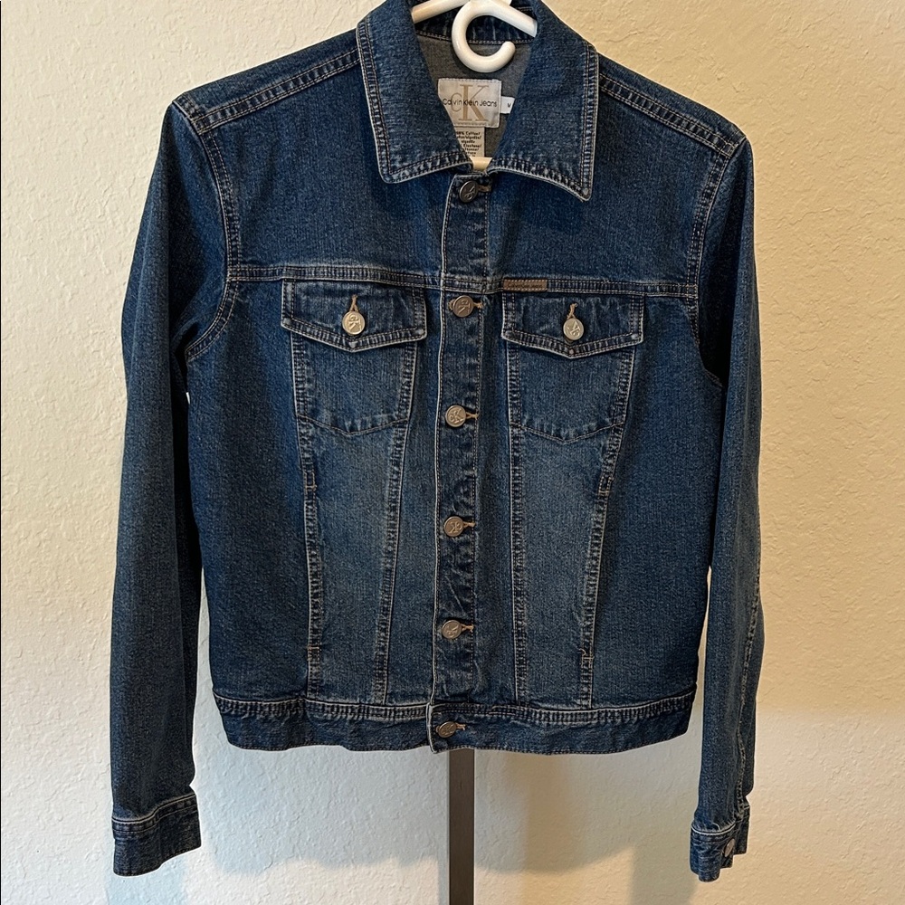 Calvin Klein Dark Blue Denim Trucker Jacket - Women's